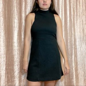 Free People Black Ribbed Mock Neck Tank Dress